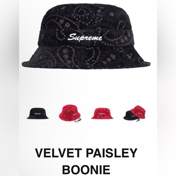 Supreme Authentic Velvet Boonie is hat cord strap NEW w/proof of purchase. - Picture 14 of 15